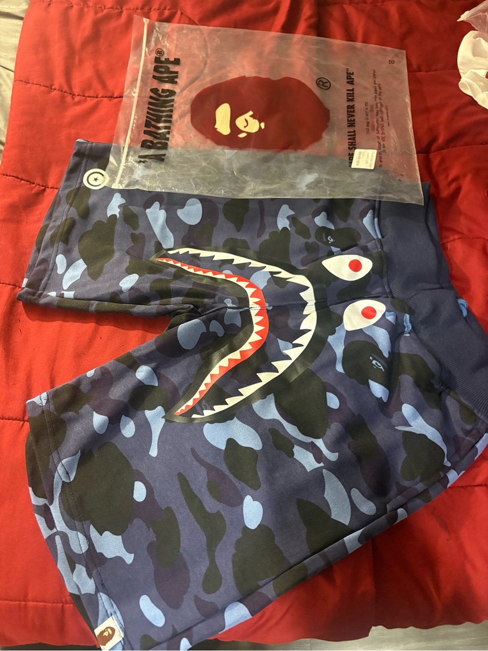 New Bape Blue Camo shorts